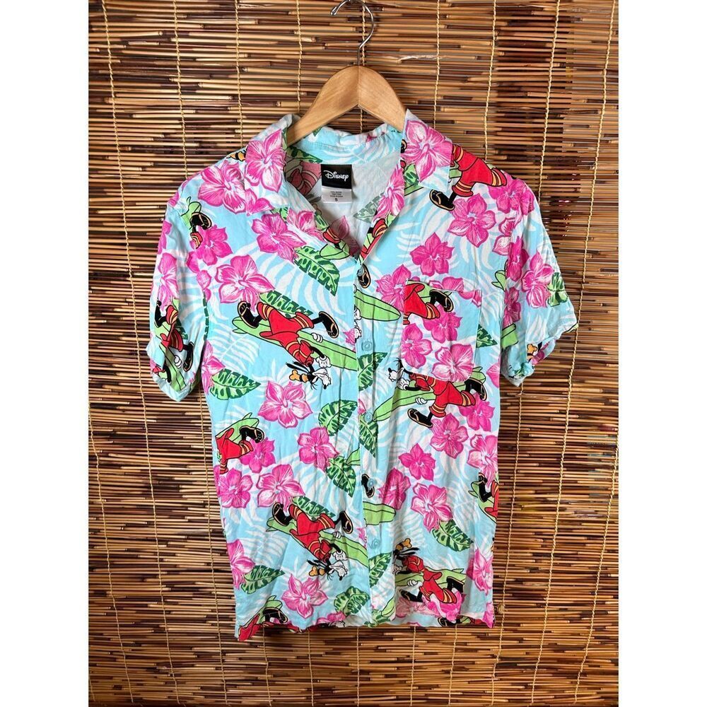 Disney Goofy Hawaiian Surfing Short-Sleeve Shirt SMALL